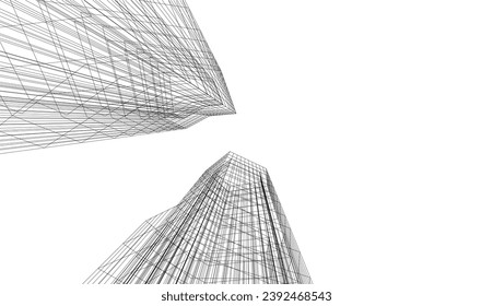 Abstract architecture vector 3d illustration