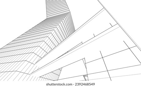 Abstrakte Architektur, Vektorgrafik 3D