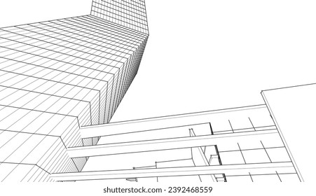 Abstract architecture vector 3d illustration