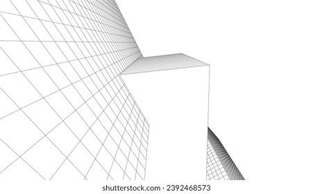 Abstract architecture vector 3d illustration