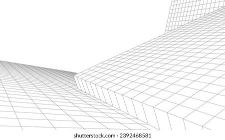 Abstract architecture vector 3d illustration