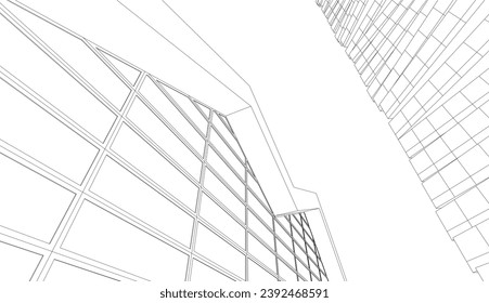 Abstract architecture vector 3d illustration