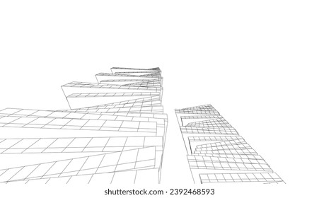 Abstract architecture vector 3d illustration