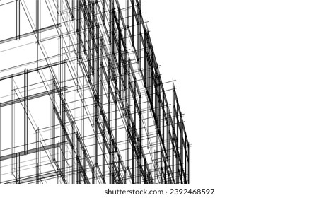 Abstract architecture vector 3d illustration