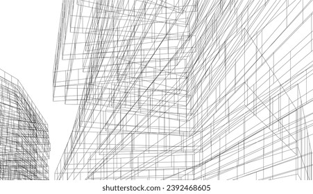 Abstract architecture vector 3d illustration