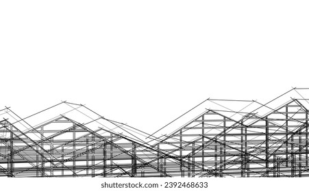 Abstract architecture vector 3d illustration