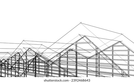 Abstract architecture vector 3d illustration