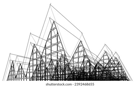 Descripción de la arquitectura vector 3d ilustración