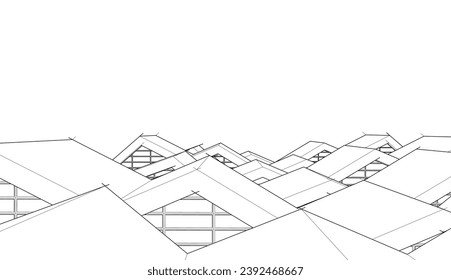 Abstract architecture vector 3d illustration