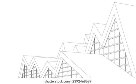 Abstract architecture vector 3d illustration