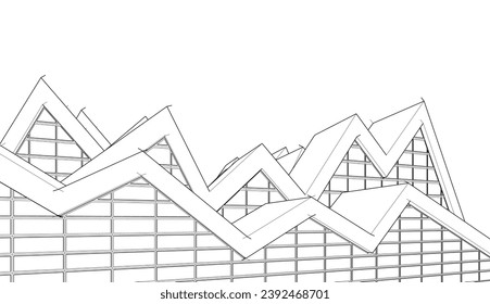 Abstract architecture vector 3d illustration