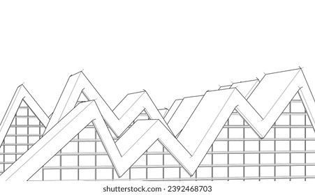 Abstract architecture vector 3d illustration