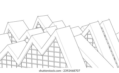 Descripción de la arquitectura vector 3d ilustración