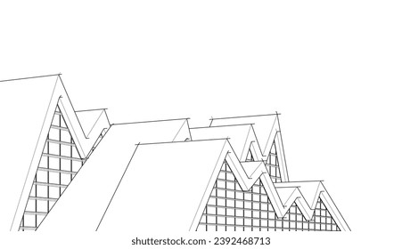Descripción de la arquitectura vector 3d ilustración