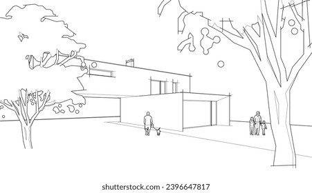 abstract  architecture vector 3d illustration
