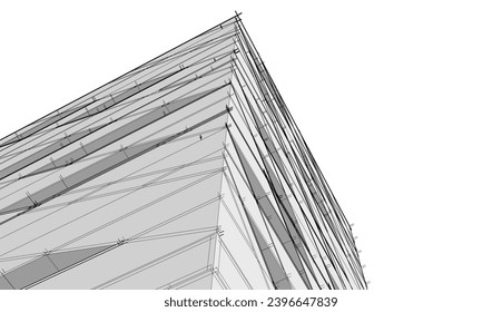 ilustración 3d del vector de arquitectura abstracta