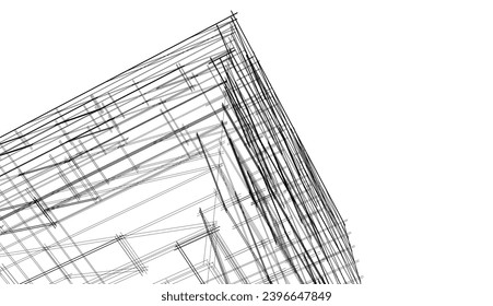 abstract  architecture vector 3d illustration