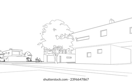 abstract  architecture vector 3d illustration