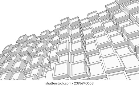 abstract architecture vector 3d illustration