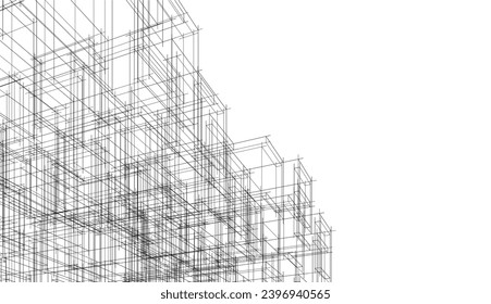 abstract architecture vector 3d illustration