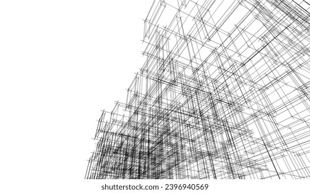 abstract architecture vector 3d illustration