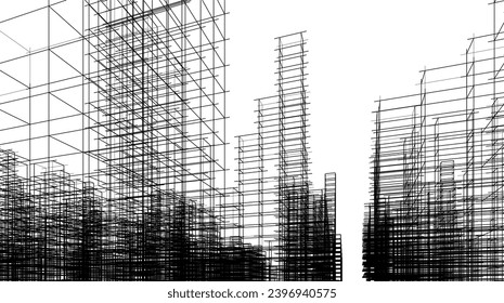ilustración 3d del vector de arquitectura abstracta