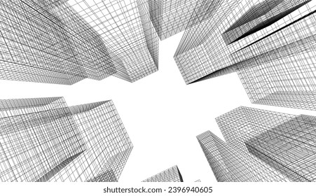 abstract architecture vector 3d illustration