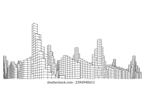 abstract architecture vector 3d illustration