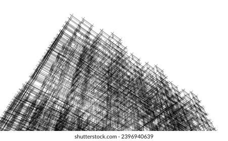 abstract architecture vector 3d illustration