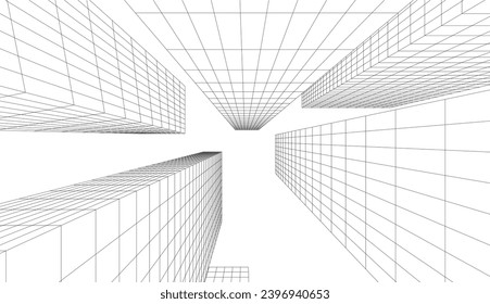 abstrakte Architektur, Vektorgrafik 3D