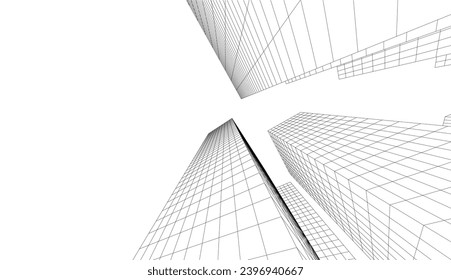 ilustración 3d del vector de arquitectura abstracta