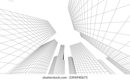 abstract architecture vector 3d illustration