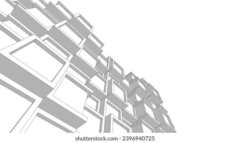 abstract architecture vector 3d illustration