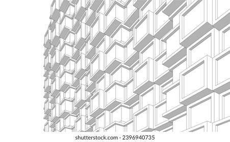 abstract architecture vector 3d illustration