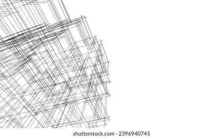 abstract architecture vector 3d illustration