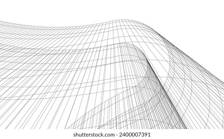 ilustración 3d del vector de arquitectura abstracta