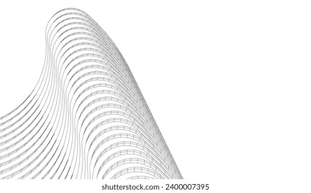 abstract architecture vector 3d illustration