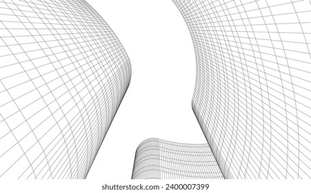 abstrakte Architektur, Vektorgrafik 3D
