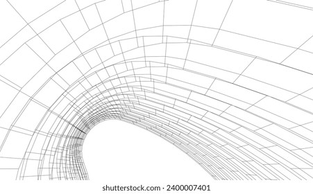 ilustración 3d del vector de arquitectura abstracta