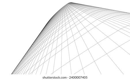 abstract architecture vector 3d illustration