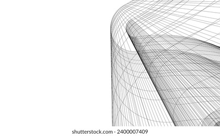 abstrakte Architektur, Vektorgrafik 3D