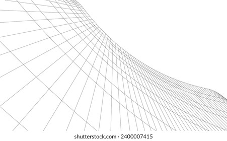 abstract architecture vector 3d illustration