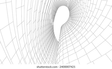 abstract architecture vector 3d illustration