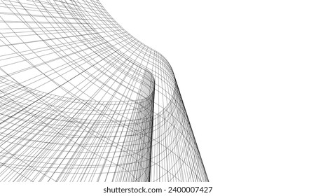 abstract architecture vector 3d illustration