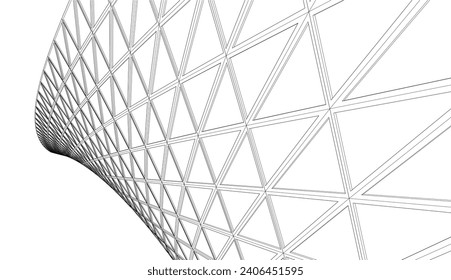 Abstract architecture vector 3d  illustration