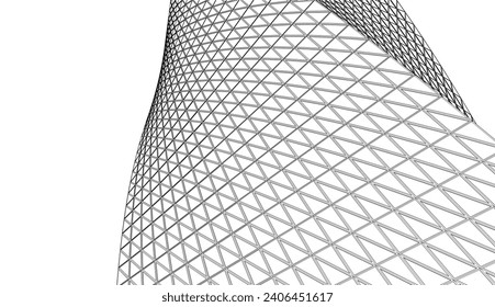 Abstract architecture vector 3d  illustration