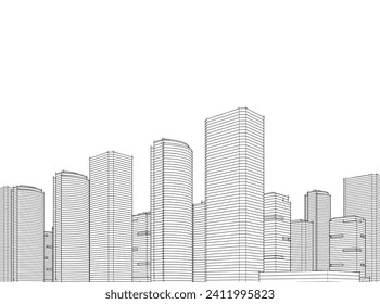 abstract architecture vector 3d illustration