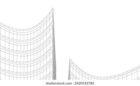 abstract architecture vector 3d illustration
