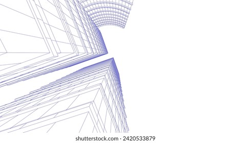 abstract architecture vector 3d illustration