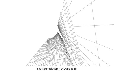 abstract architecture vector 3d illustration